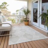 Machine Washable Indoor/ Outdoor Modern Diamonds Chantille Rug