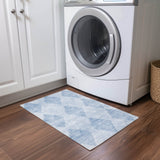 Machine Washable Indoor/ Outdoor Modern Diamonds Chantille Rug