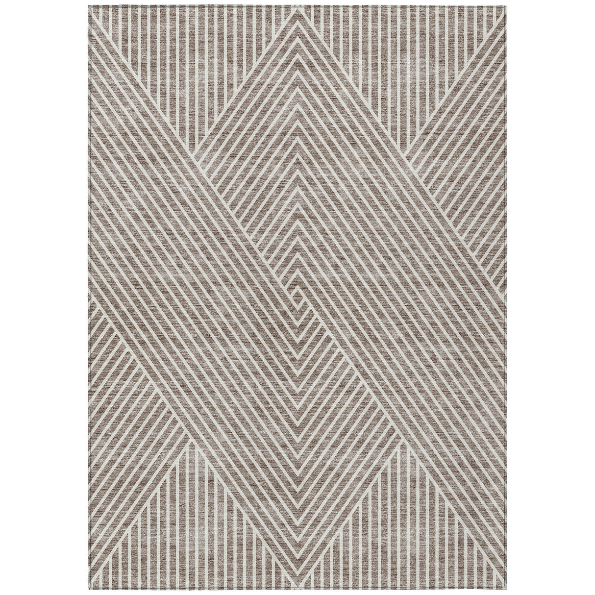 Machine Washable Indoor/ Outdoor Modern Geo Chantille Rug
