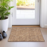 Machine Washable Indoor/ Outdoor Modern Geo Chantille Rug