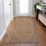 Machine Washable Indoor/ Outdoor Modern Geo Chantille Rug