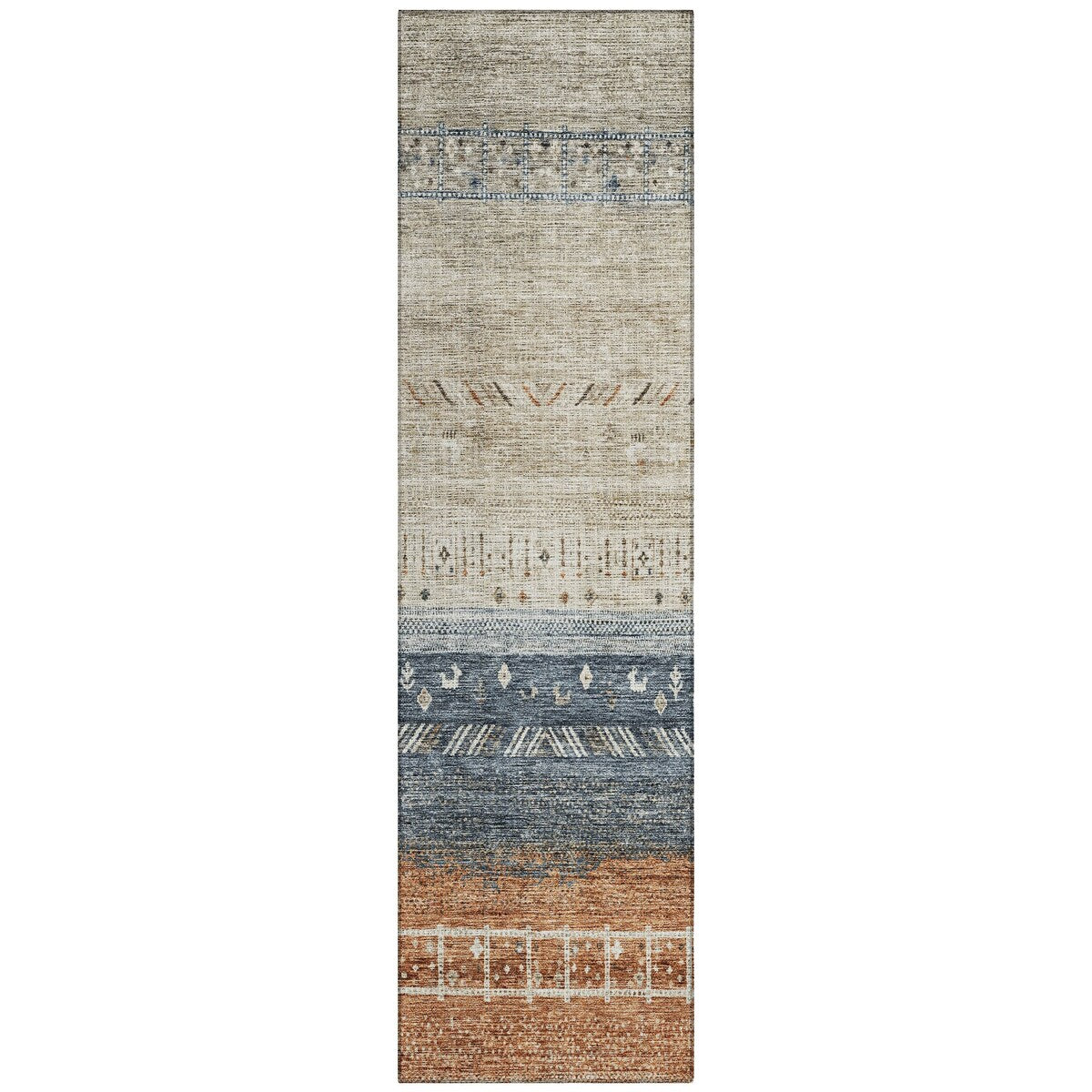 Machine Washable Indoor/ Outdoor Modern Global Chantille Rug