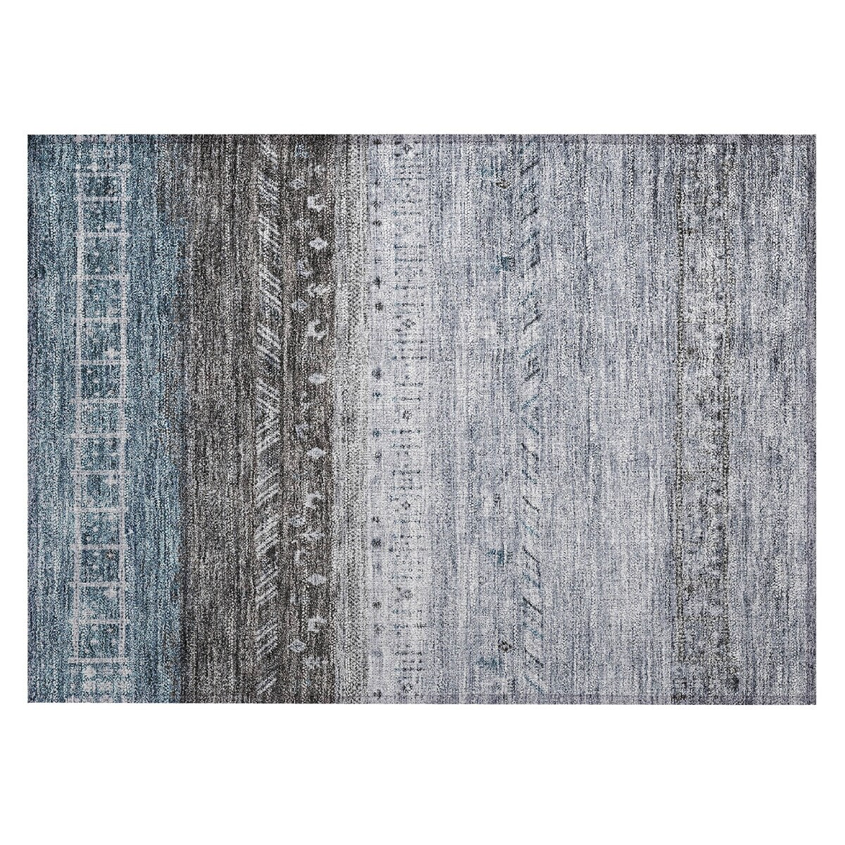 Machine Washable Indoor/ Outdoor Modern Global Chantille Rug