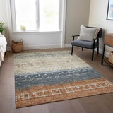 Machine Washable Indoor/ Outdoor Modern Global Chantille Rug