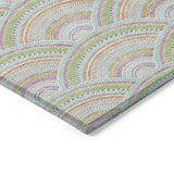 Machine Washable Indoor/ Outdoor Modern Mosaic Chantille Rug