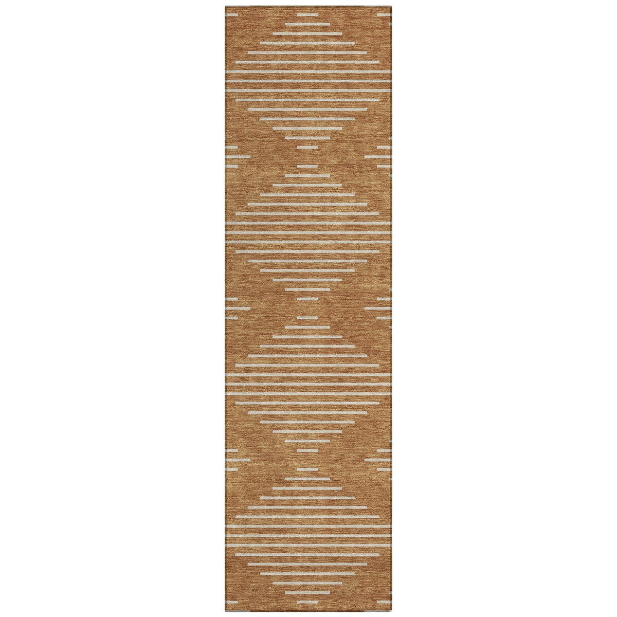 Machine Washable Indoor/ Outdoor Modern Stripe Chantille Rug