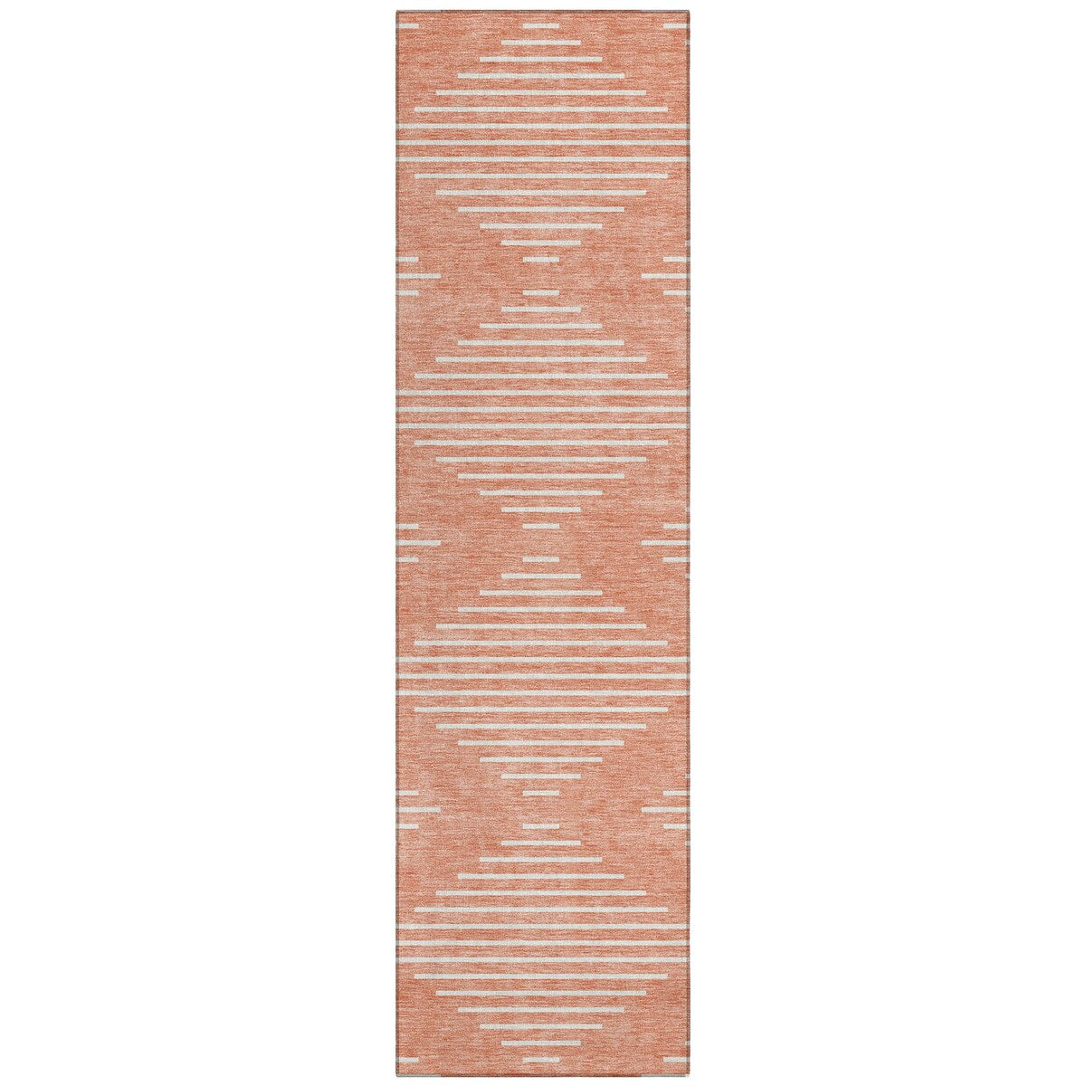 Machine Washable Indoor/ Outdoor Modern Stripe Chantille Rug