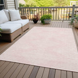 Machine Washable Indoor/ Outdoor Modern Stripe Chantille Rug