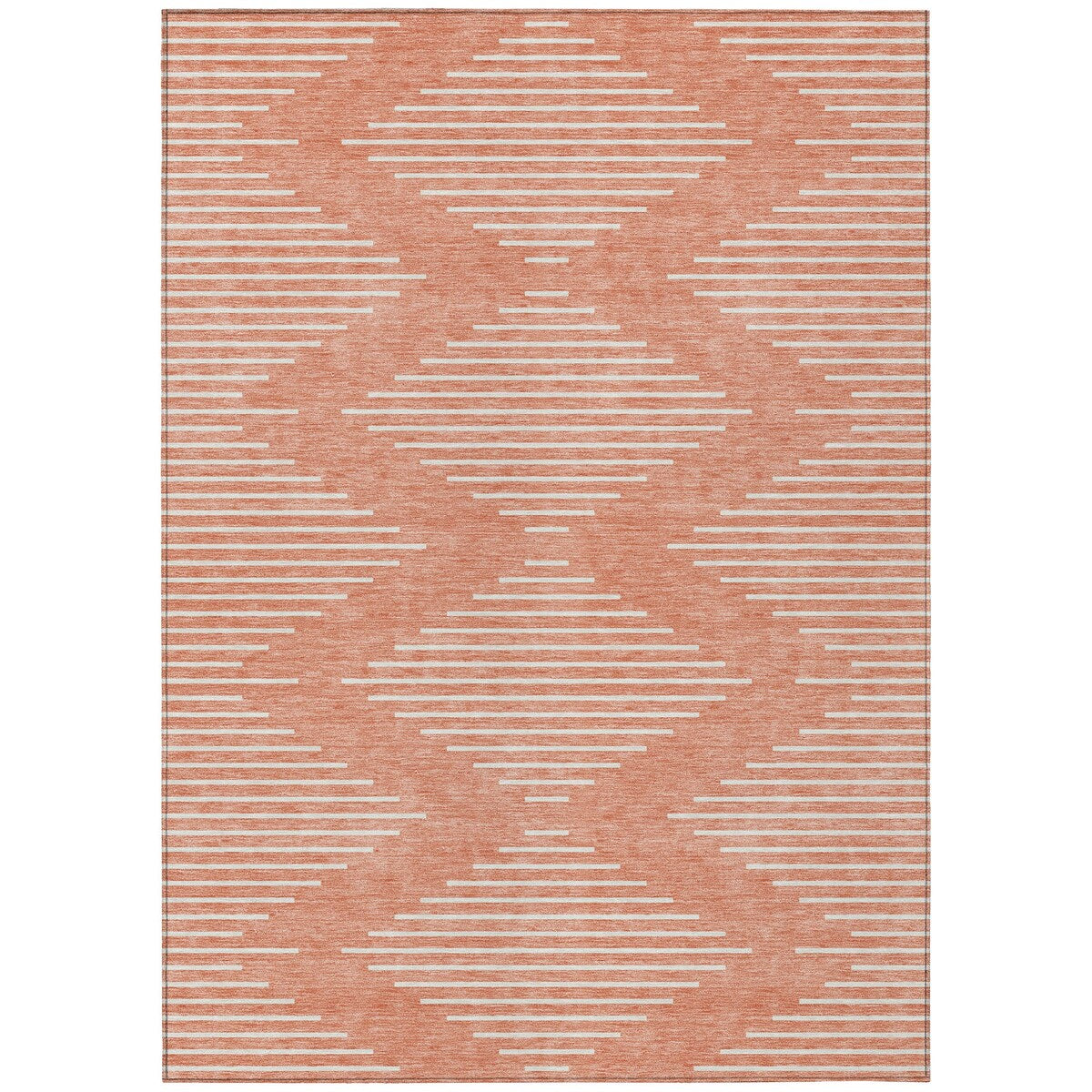 Machine Washable Indoor/ Outdoor Modern Stripe Chantille Rug