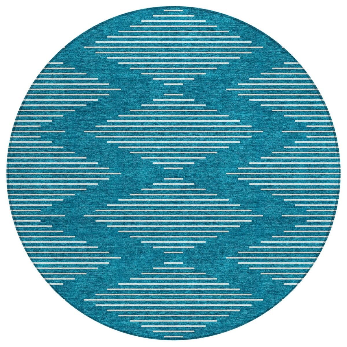 Machine Washable Indoor/ Outdoor Modern Stripe Chantille Rug