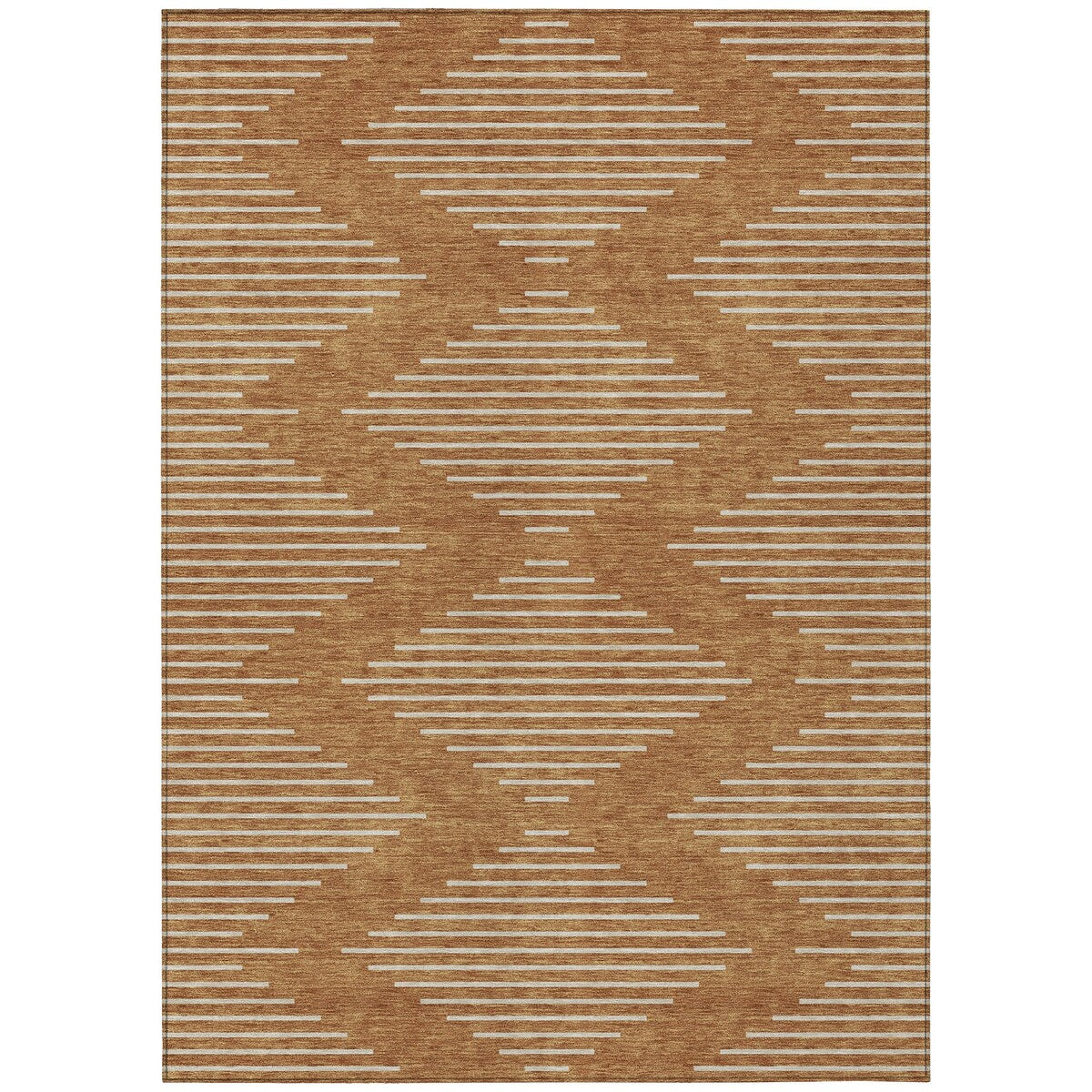 Machine Washable Indoor/ Outdoor Modern Stripe Chantille Rug