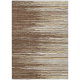 Machine Washable Indoor/ Outdoor Modern Stripe Chantille Rug