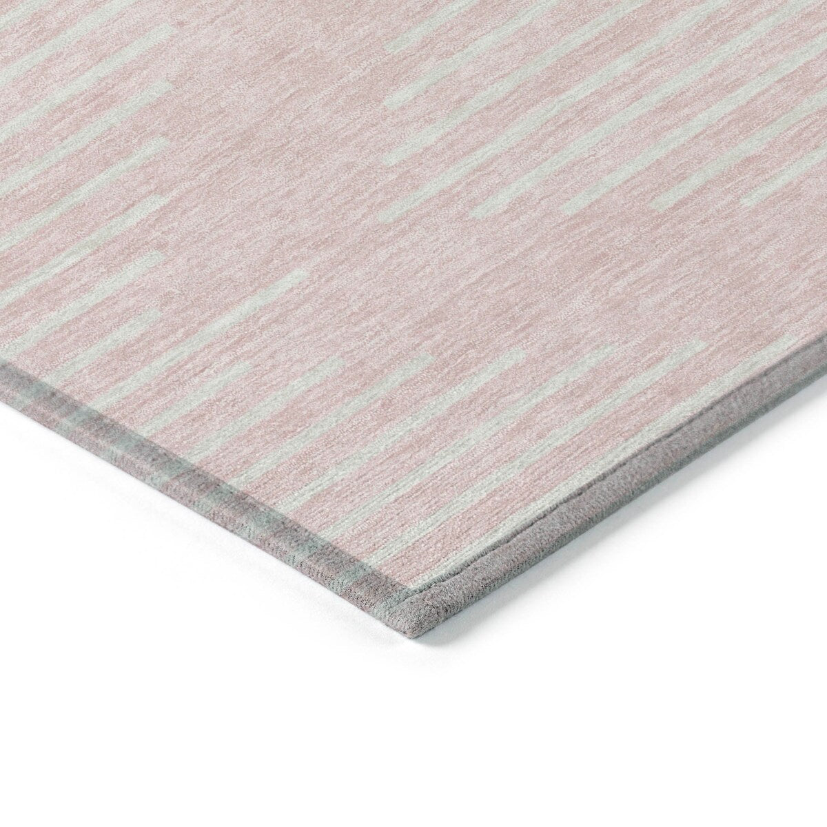 Machine Washable Indoor/ Outdoor Modern Stripe Chantille Rug