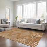 Machine Washable Indoor/ Outdoor Modern Stripe Chantille Rug