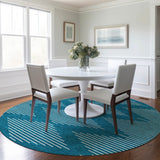 Machine Washable Indoor/ Outdoor Modern Stripe Chantille Rug