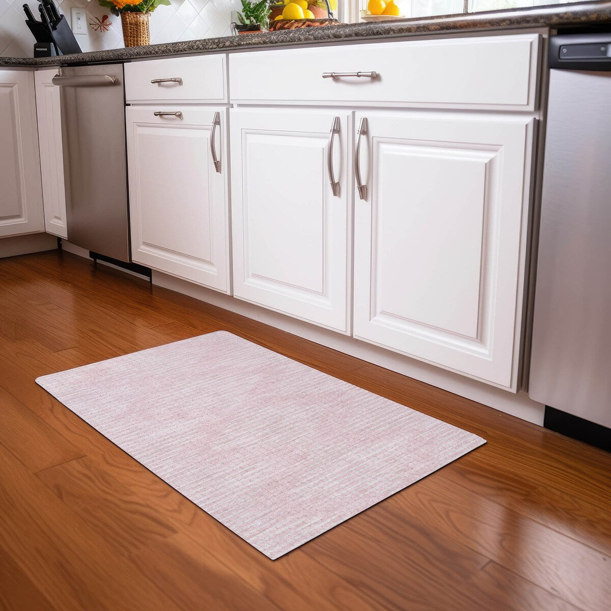 Machine Washable Indoor/ Outdoor Modern Stripe Chantille Rug