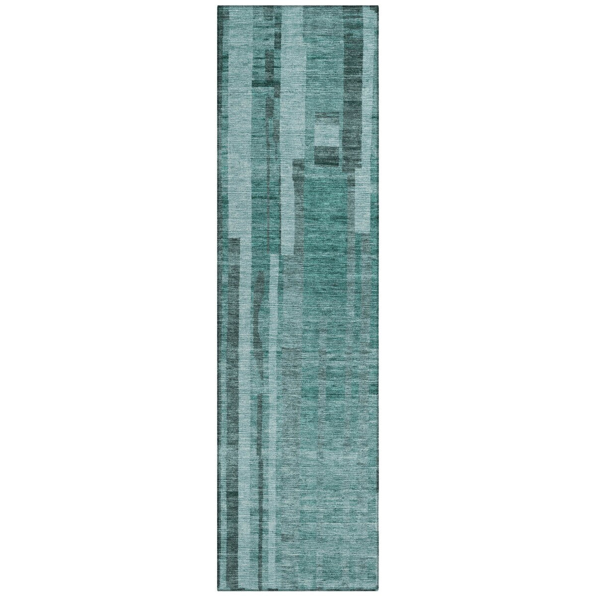 Machine Washable Indoor/ Outdoor Modern Stripes Chantille Rug