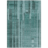 Machine Washable Indoor/ Outdoor Modern Stripes Chantille Rug