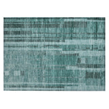 Machine Washable Indoor/ Outdoor Modern Stripes Chantille Rug