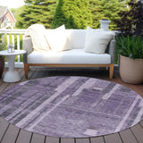 Machine Washable Indoor/ Outdoor Modern Stripes Chantille Rug