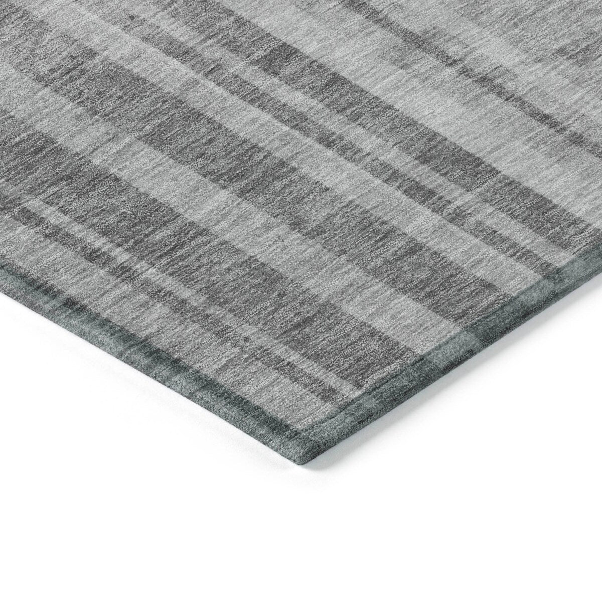 Machine Washable Indoor/ Outdoor Modern Stripes Chantille Rug
