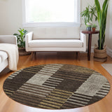 Machine Washable Indoor/ Outdoor Modern Stripes Chantille Rug