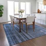 Machine Washable Indoor/ Outdoor Modern Stripes Chantille Rug