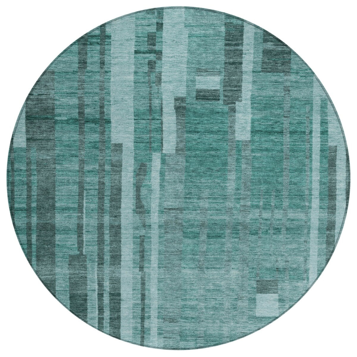 Machine Washable Indoor/ Outdoor Modern Stripes Chantille Rug