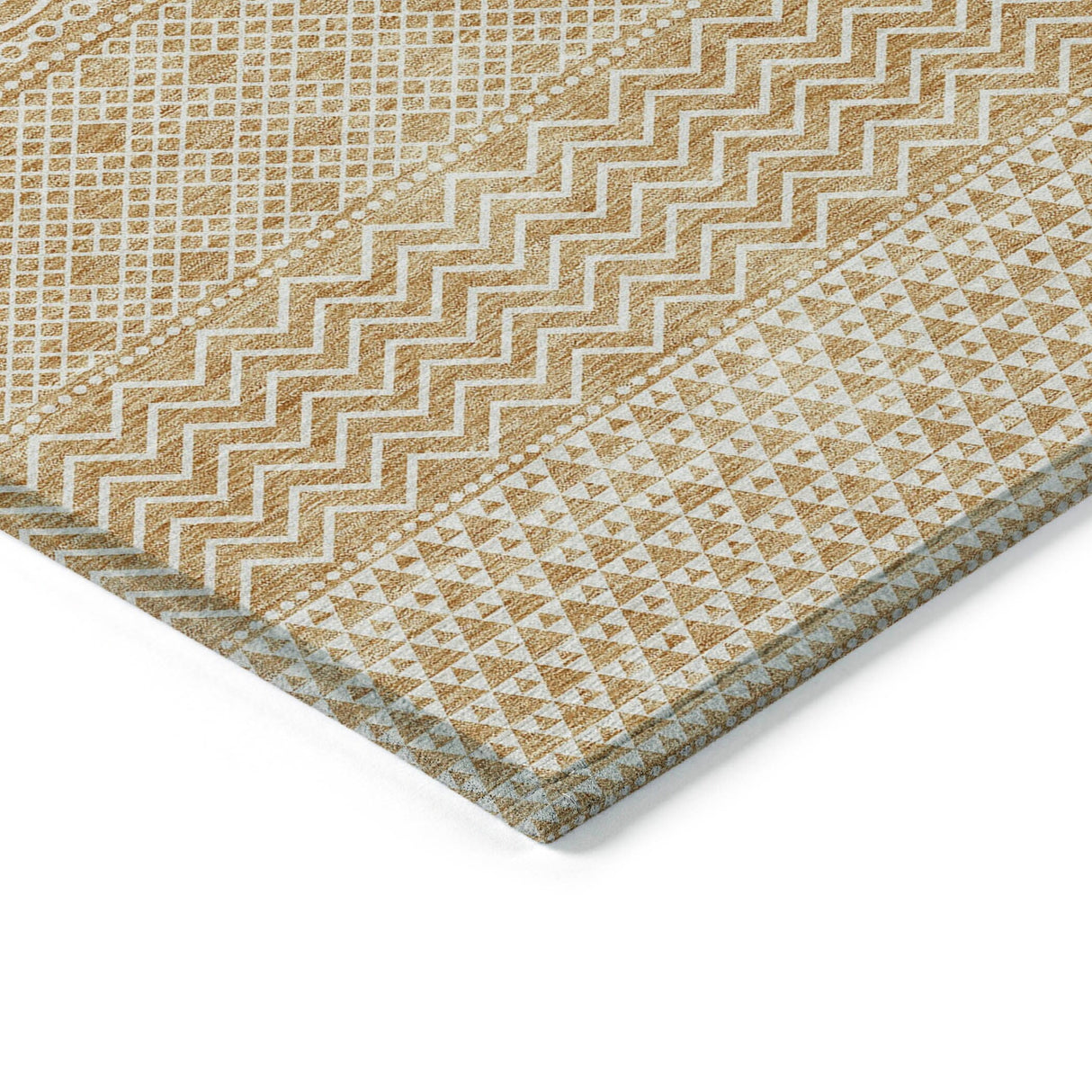 Machine Washable Indoor/ Outdoor Modern Stripes Chantille Rug
