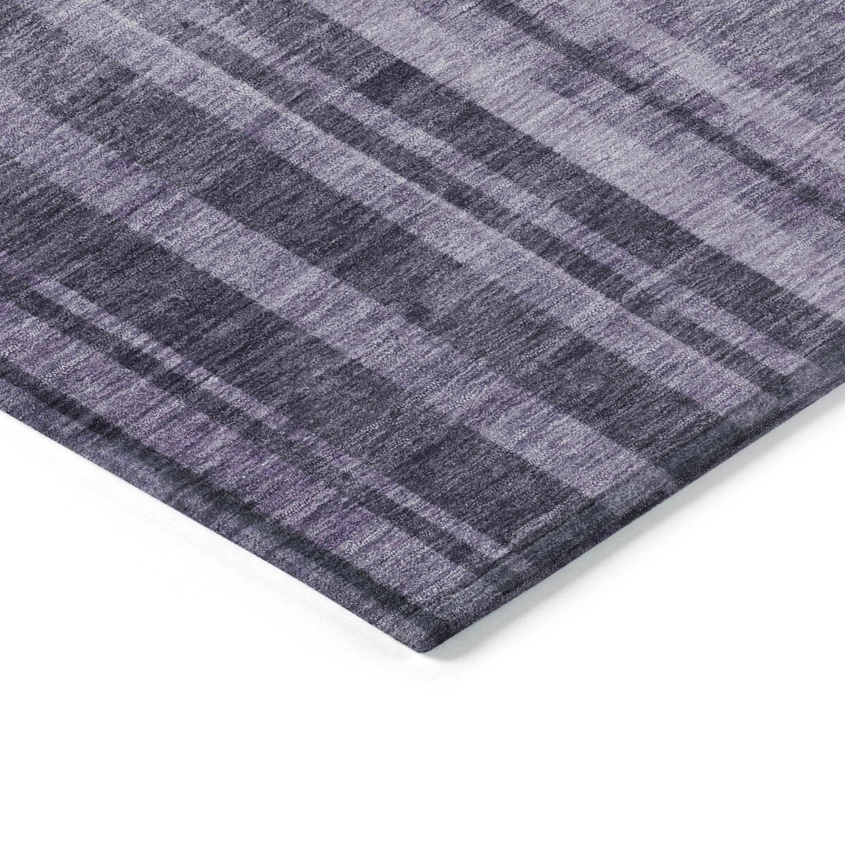 Machine Washable Indoor/ Outdoor Modern Stripes Chantille Rug
