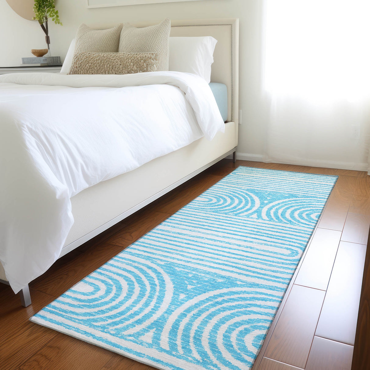 Machine Washable Indoor/ Outdoor Modern Vibes Chantille Rug