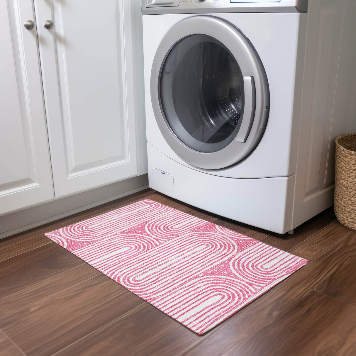 Machine Washable Indoor/ Outdoor Modern Vibes Chantille Rug
