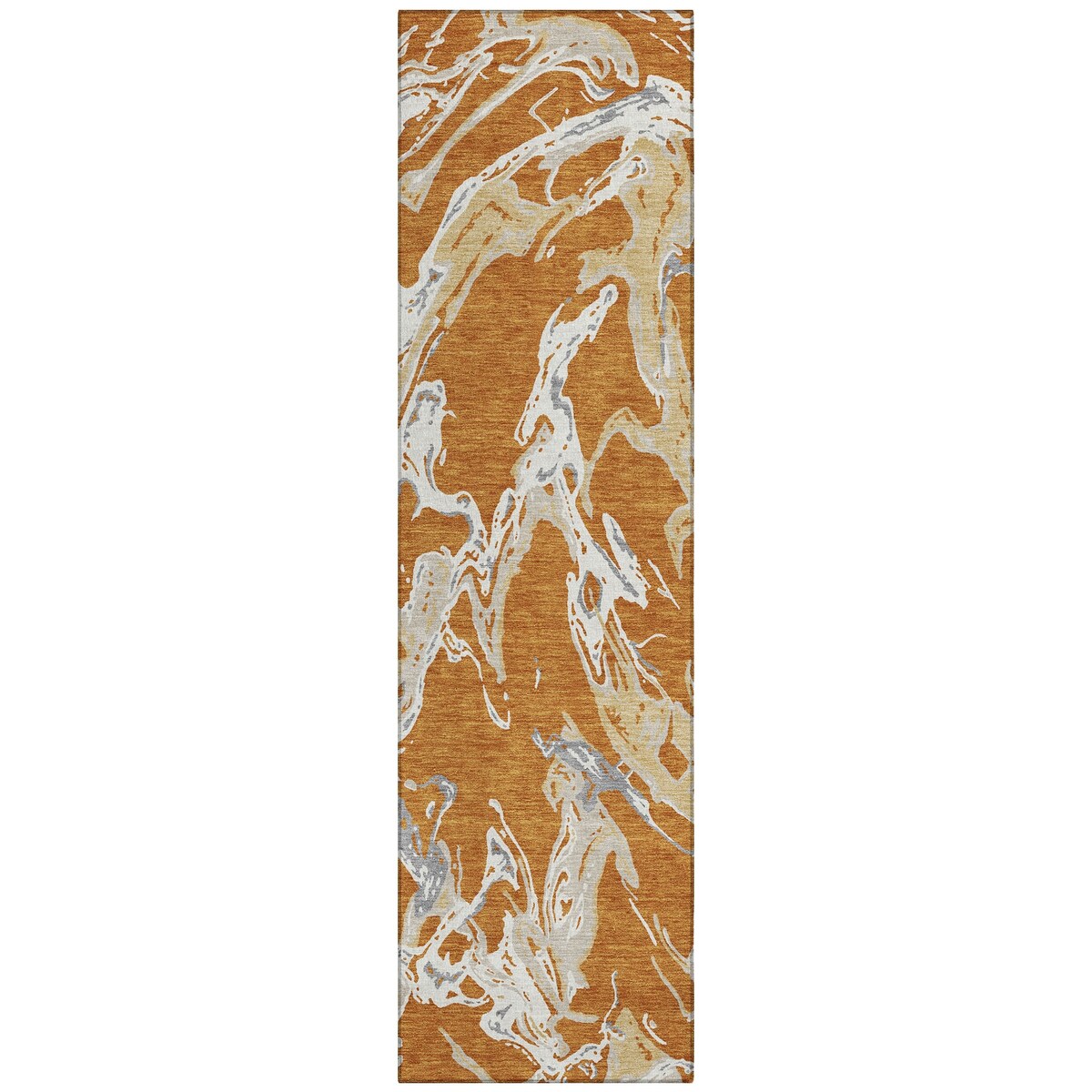 Machine Washable Indoor/ Outdoor Modern Wave Chantille Rug