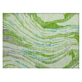 Machine Washable Indoor/ Outdoor Modern Wave Chantille Rug