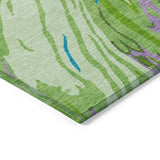 Machine Washable Indoor/ Outdoor Modern Wave Chantille Rug