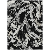 Machine Washable Indoor/ Outdoor Modern Wave Chantille Rug