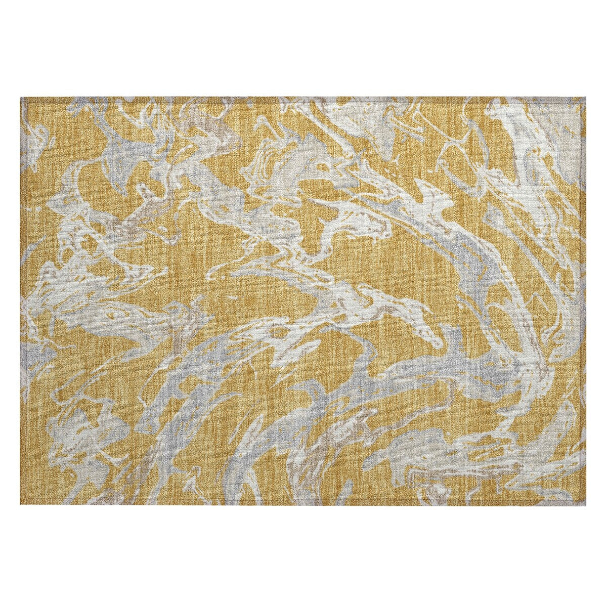 Machine Washable Indoor/ Outdoor Modern Wave Chantille Rug