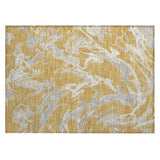 Machine Washable Indoor/ Outdoor Modern Wave Chantille Rug