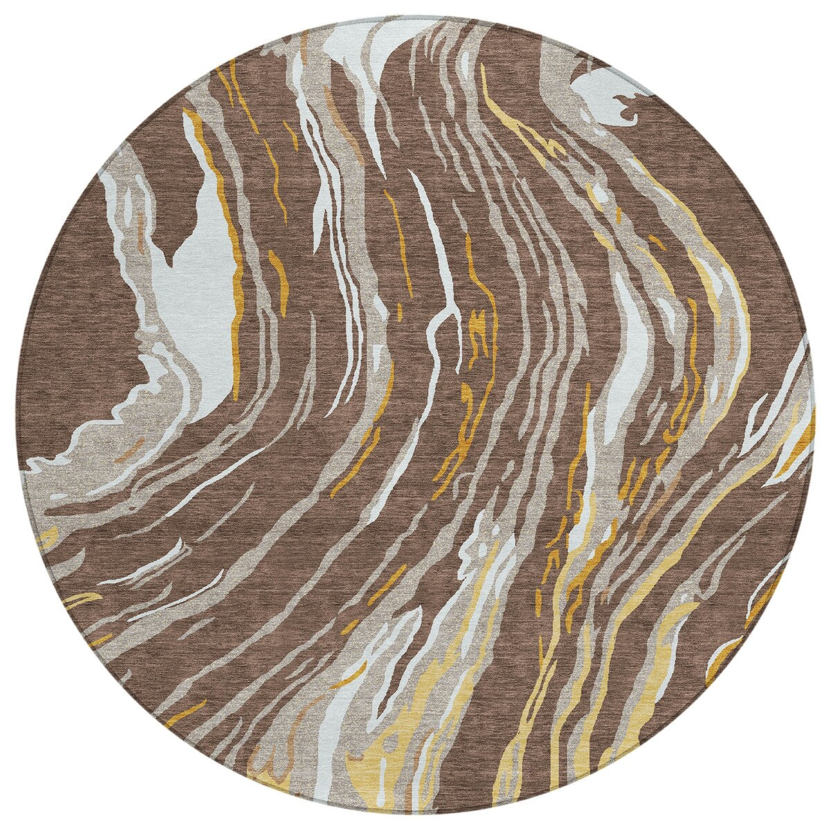 Machine Washable Indoor/ Outdoor Modern Wave Chantille Rug