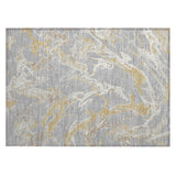 Machine Washable Indoor/ Outdoor Modern Wave Chantille Rug