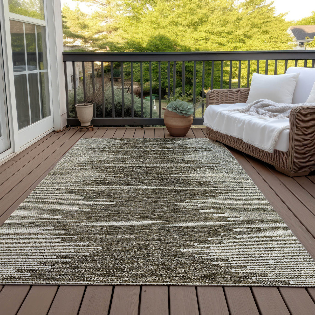 Machine Washable Indoor/ Outdoor Moroccan Boho Rug