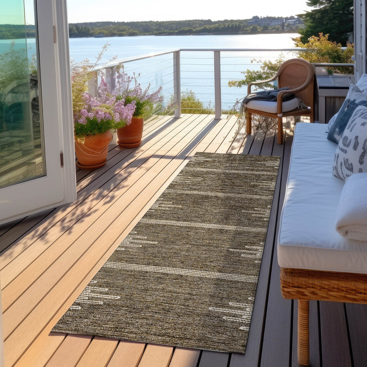 Machine Washable Indoor/ Outdoor Moroccan Boho Rug
