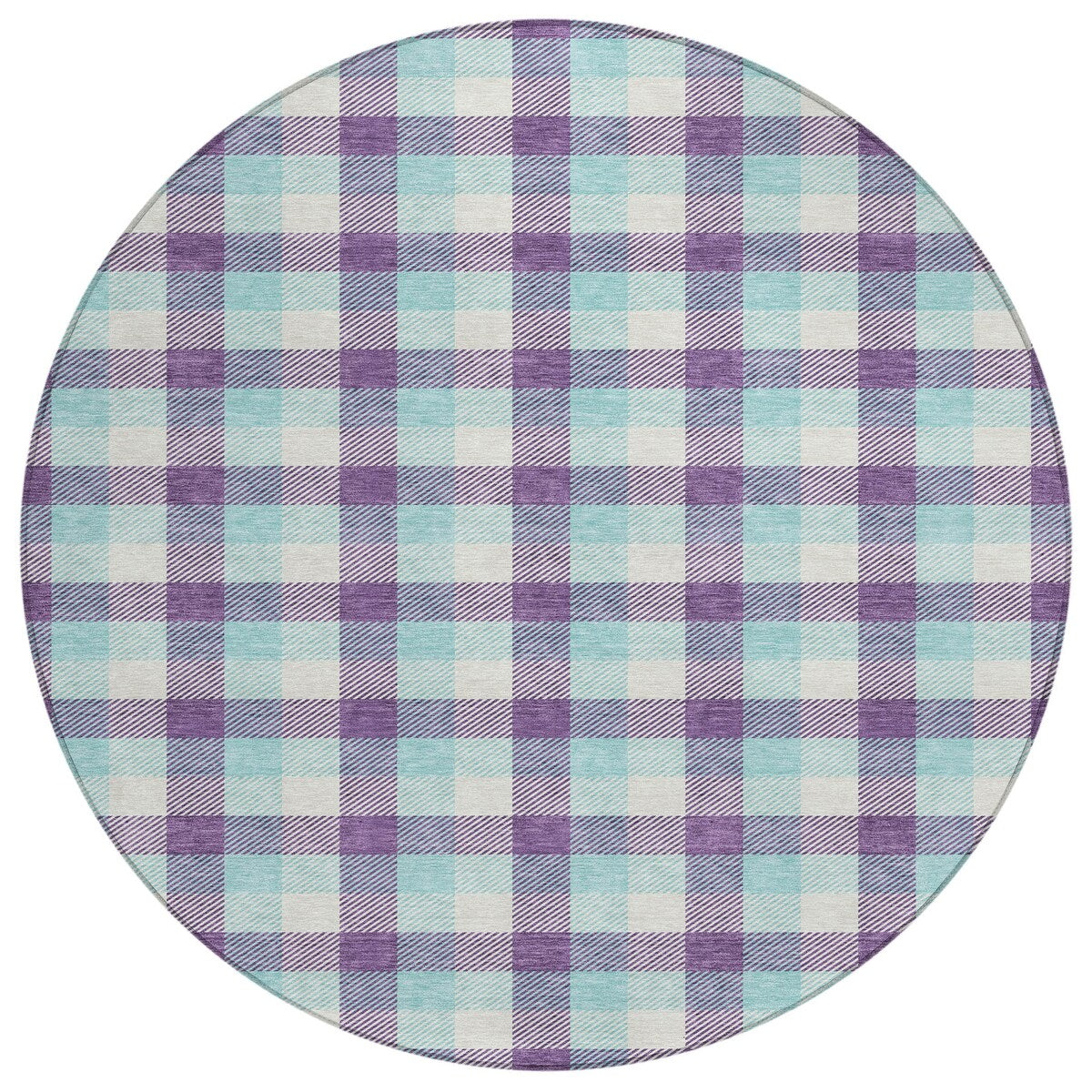 Machine Washable Indoor/ Outdoor Plaid Chantille Rug