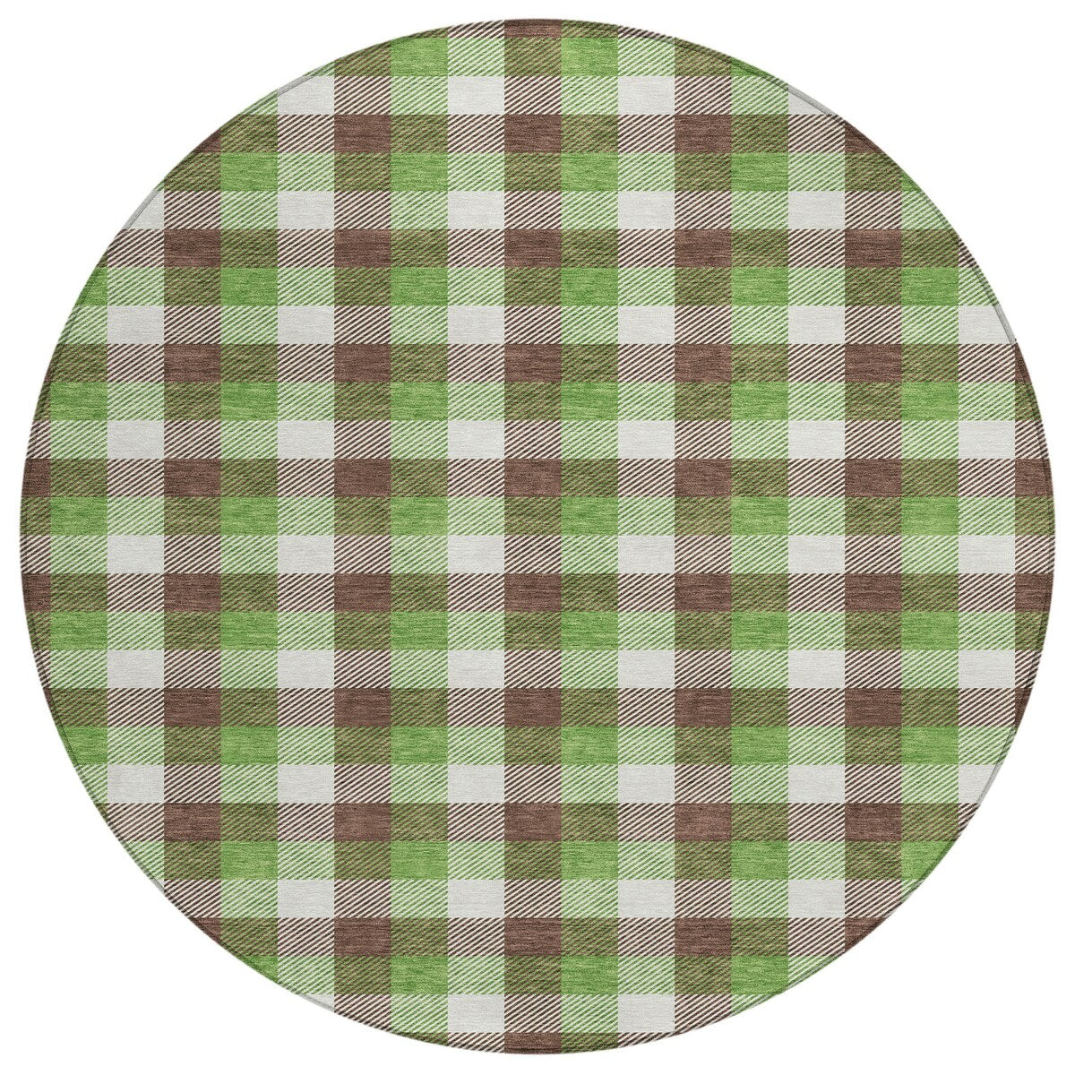 Machine Washable Indoor/ Outdoor Plaid Chantille Rug