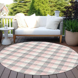 Machine Washable Indoor/ Outdoor Plaid Chantille Rug