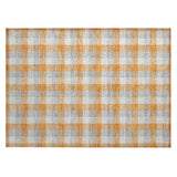 Machine Washable Indoor/ Outdoor Plaid Chantille Rug