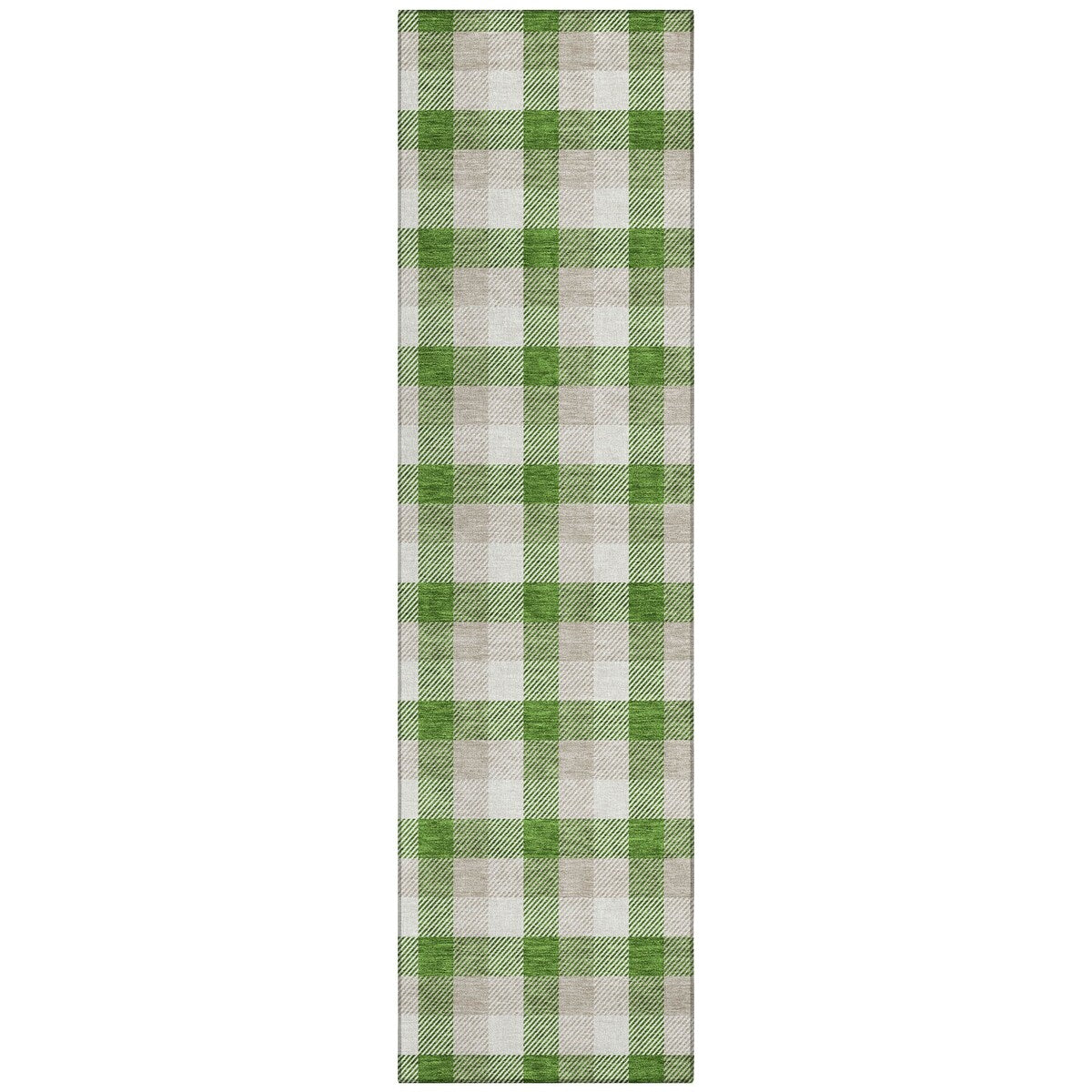 Machine Washable Indoor/ Outdoor Plaid Chantille Rug