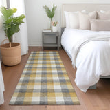 Machine Washable Indoor/ Outdoor Plaid Chantille Rug