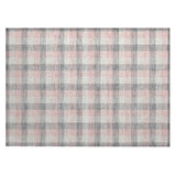 Machine Washable Indoor/ Outdoor Plaid Chantille Rug