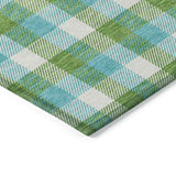 Machine Washable Indoor/ Outdoor Plaid Chantille Rug